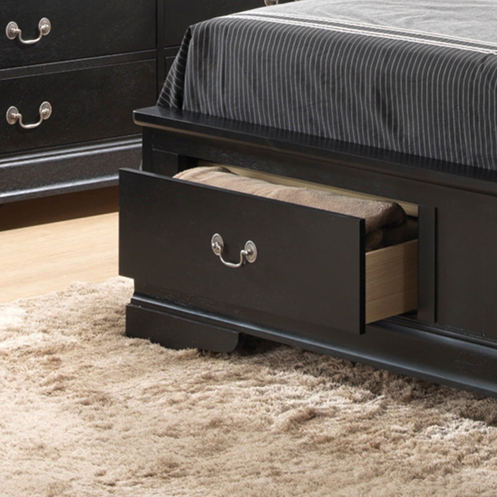 Louis Phillipe G3150D Qsb2 Queen Storage Bedblack Black Particle Board