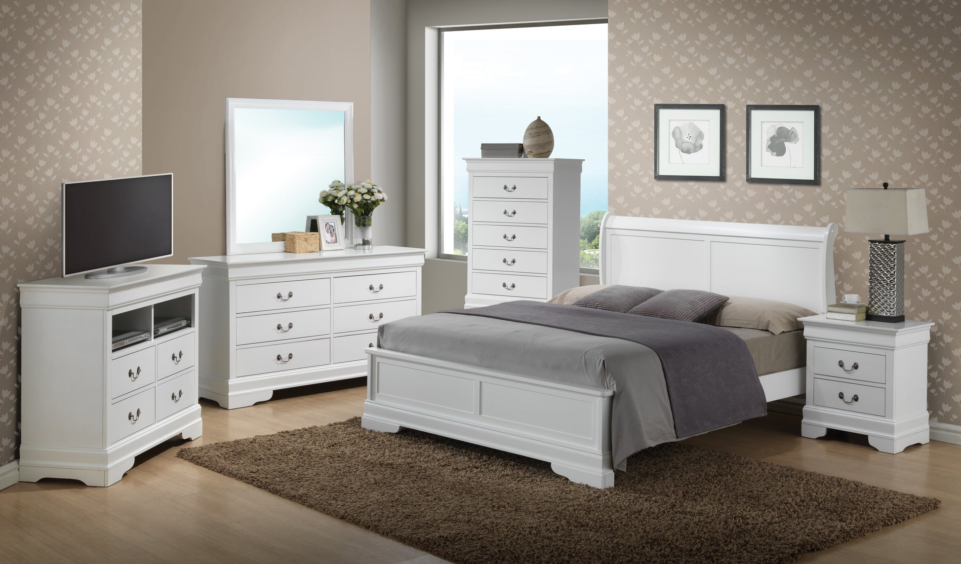 Louis Phillipe G3190E Fb3 Full Bedwhite White Particle Board