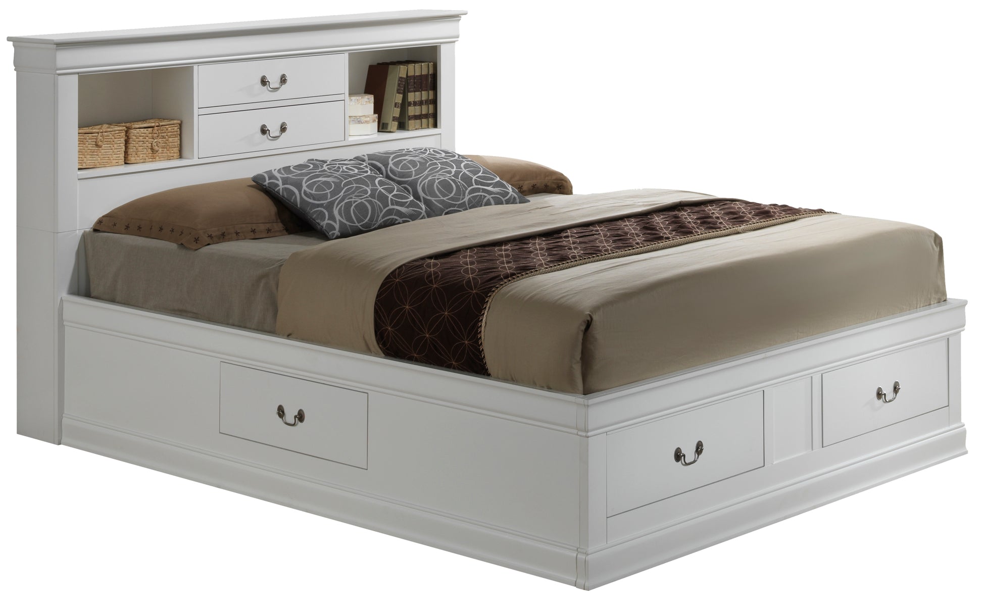 Louis Phillipe G3190B Fsb Full Storage Bedwhite White Particle Board