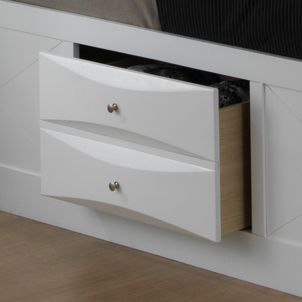 Marilla G1570G Ksb3 King Storage Bedwhite White Particle Board