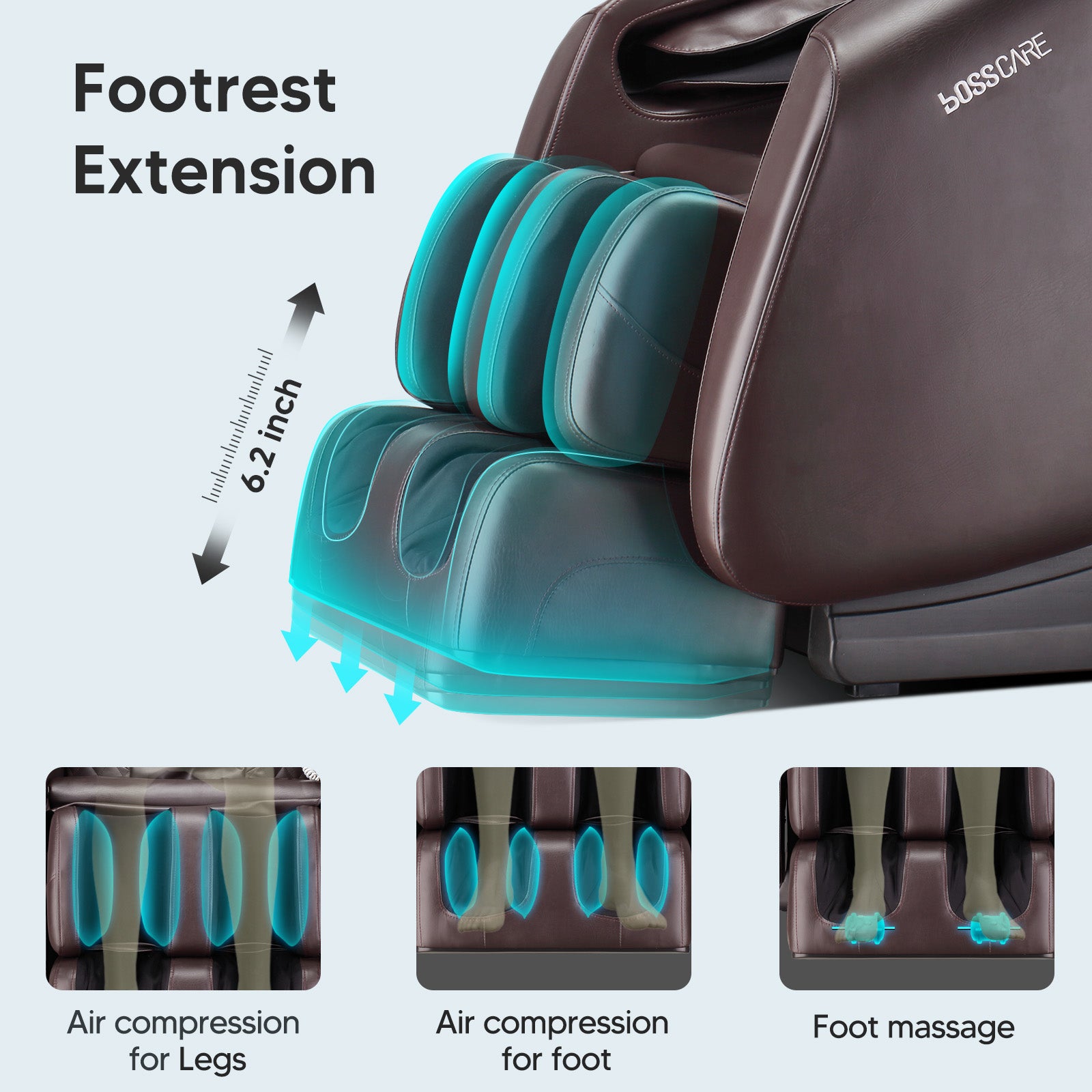 Bosscare 2023 Massage Full Body Chairs With Ai Voice, App Control Zero Gravity Shiatsu Recliner Massage Chair Brown Brown Leather Leather