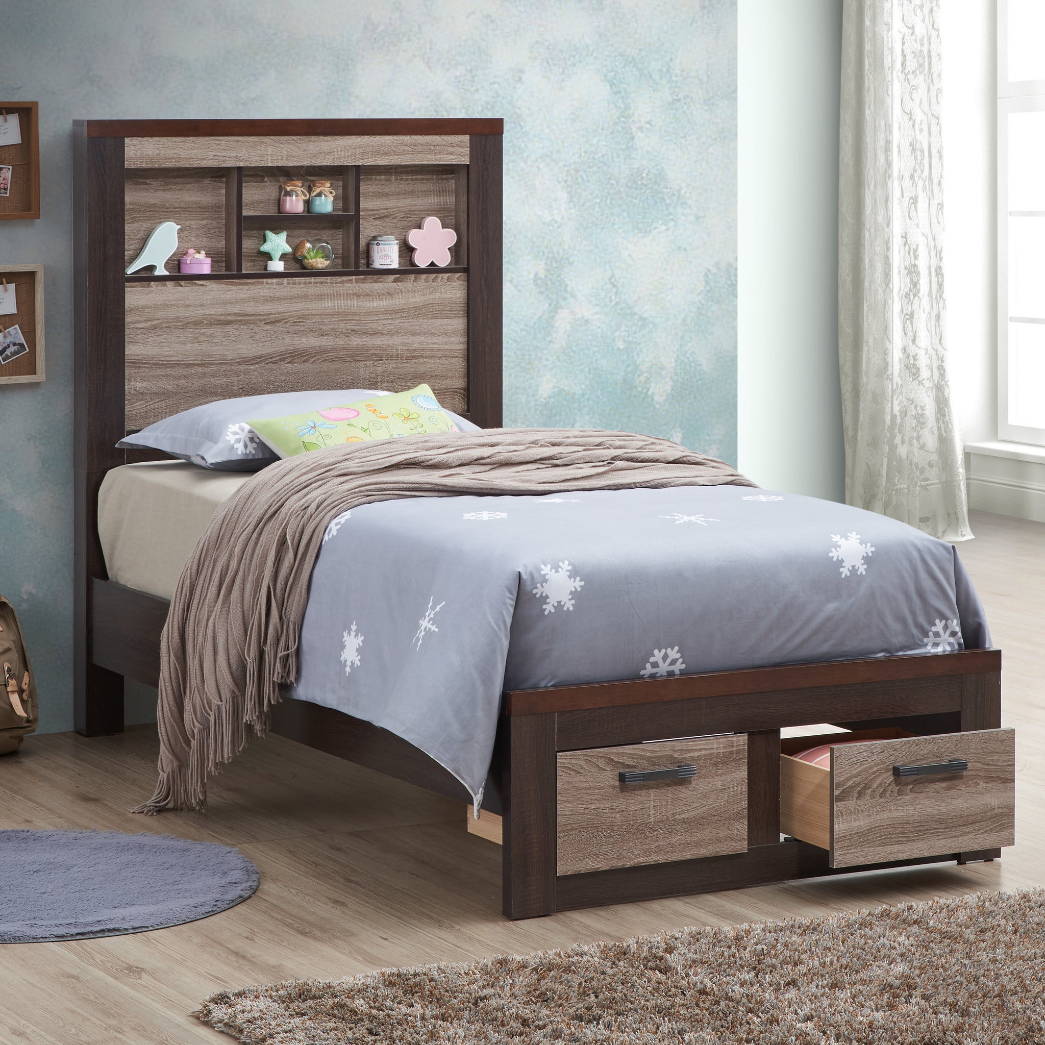 Magnolia G1400B Tb Twin Bedgray Brown Gray Mdf