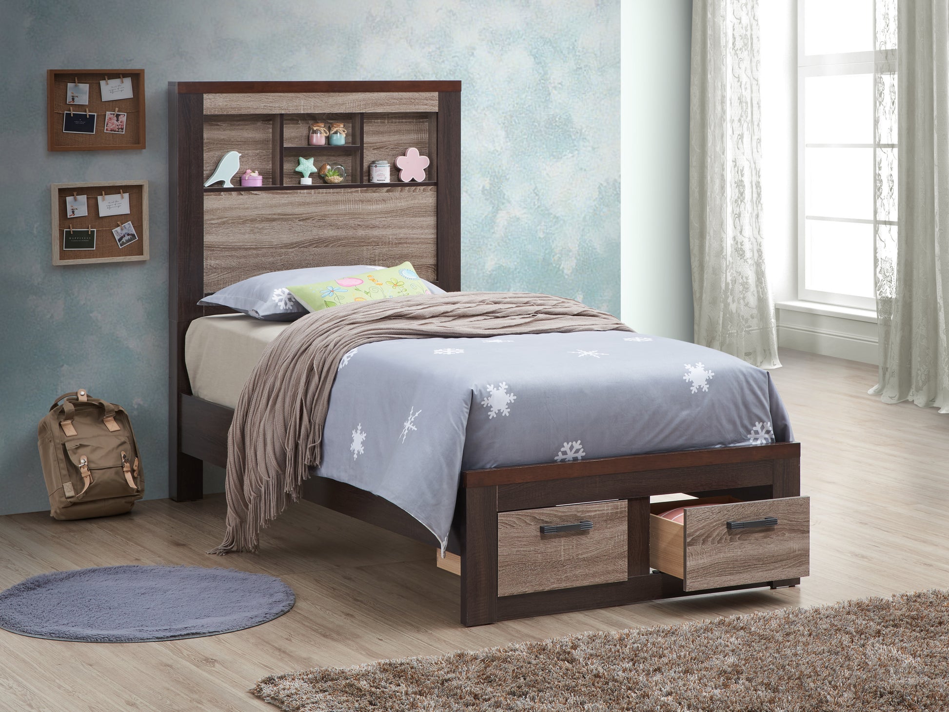 Magnolia G1400B Tb Twin Bedgray Brown Gray Mdf