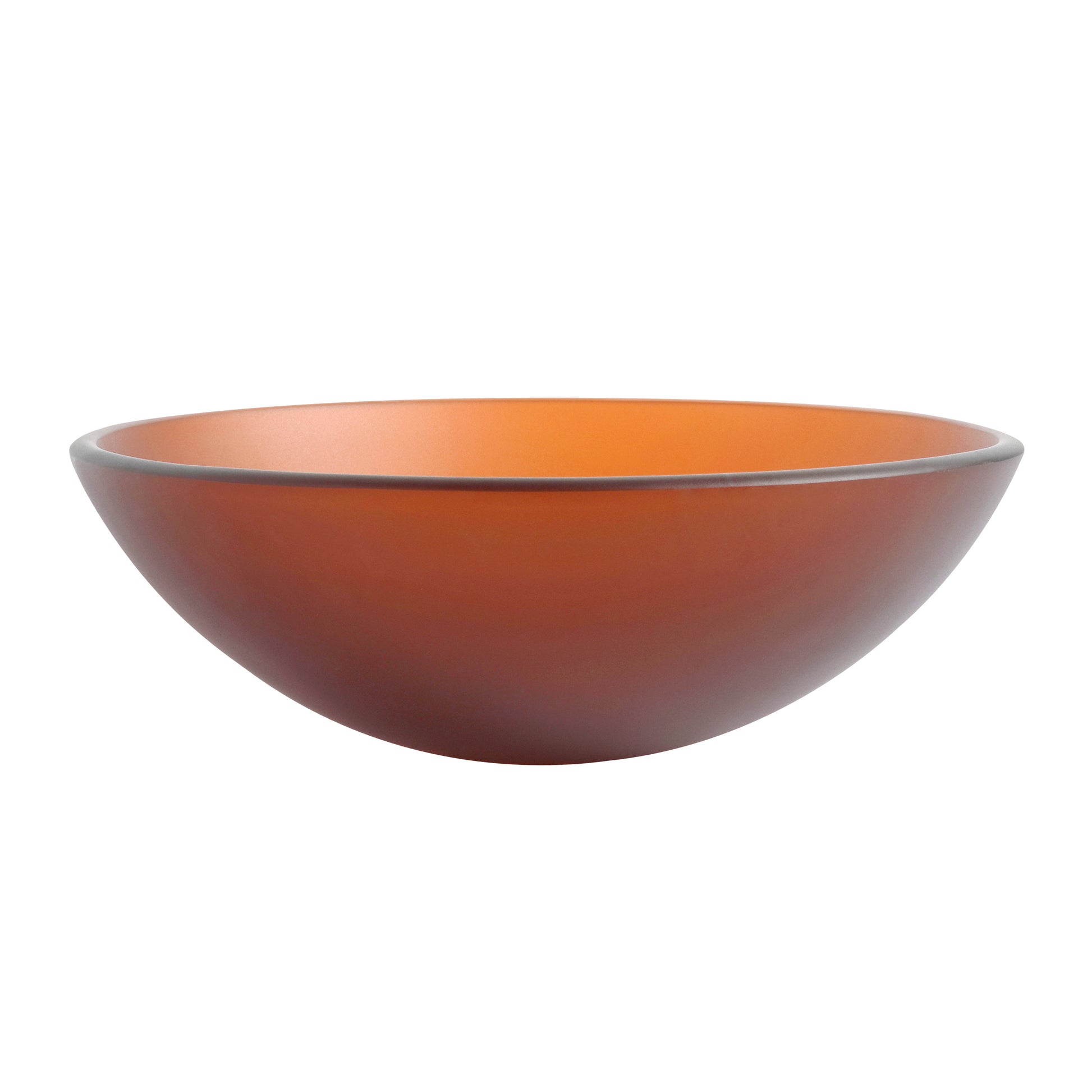 Tempered Glass Matte Bathroom Vessel Sink, Round Bathroom Basin Tempered Glass Matt Tea Brown Bathroom Modern Glass