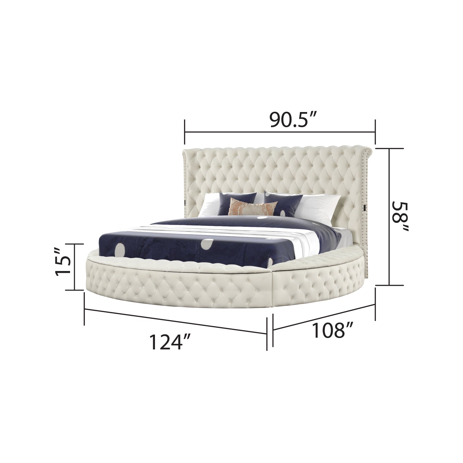 Modern Style King 4Pc Vanity Bedroom Set With Usb Ports & Made With Wood In Cream Box Spring Not Required King Cream Wood 4 Piece Set Bedroom Modern Solid Wood Mdf Tufted Velvet Wood