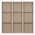 Hand Painted Triptych 3 Piece Dimensional Resin Wall Art Set Silver Mdf