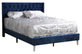 Modern Navy Blue Full Bed For Your Bedroom Box Spring Required Full Navy Blue Wood Foam Velvet