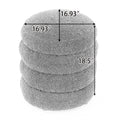 006 Soft Boucle Round Ottoman Footrest Stool,Brown Brown Boucle