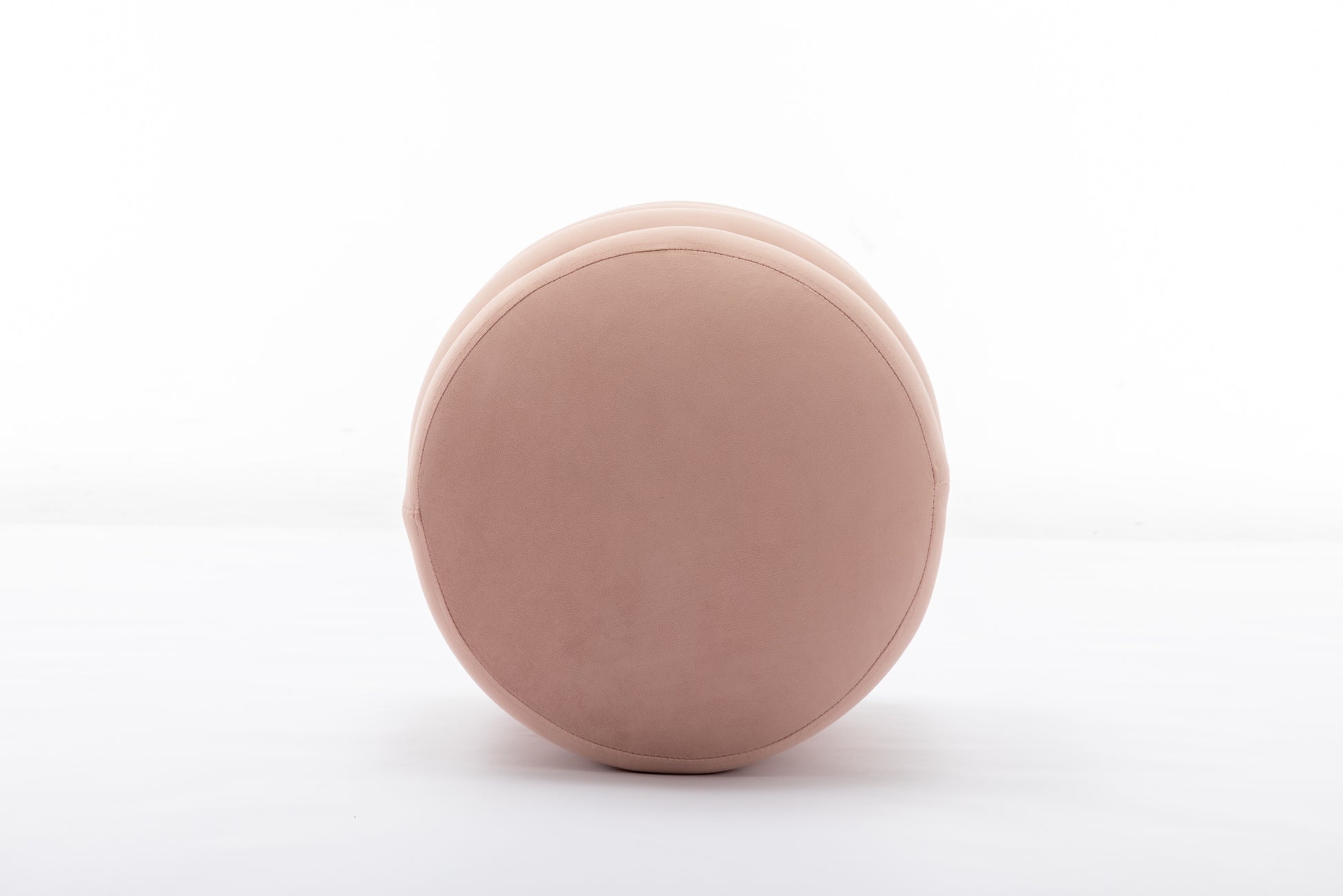 006 Soft Velvet Round Ottoman Footrest Stool,Pink Pink Velvet