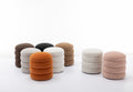 006 Soft Boucle Round Ottoman Footrest Stool,White White Boucle