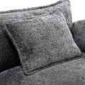 Modern Large Boucle Fabric L Shape Sectional Sofa Gray Boucle 3 Seat