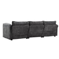 Modern Large Boucle Fabric L Shape Sectional Sofa Gray Boucle