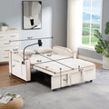 1 Versatile Foldable Sofa Bed In 3 Lengths, Modern Sofa Sofa Sofa Velvet Pull Out Bed, Adjustable Back And With Usb Port And Ashtray And Swivel Phone Stand Beige Beige Eucalyptus Solid Wood Mdf Resin
