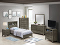 Tranquil Gray Transitional Bed For Comfort Box Spring Required Twin Gray Particle Board