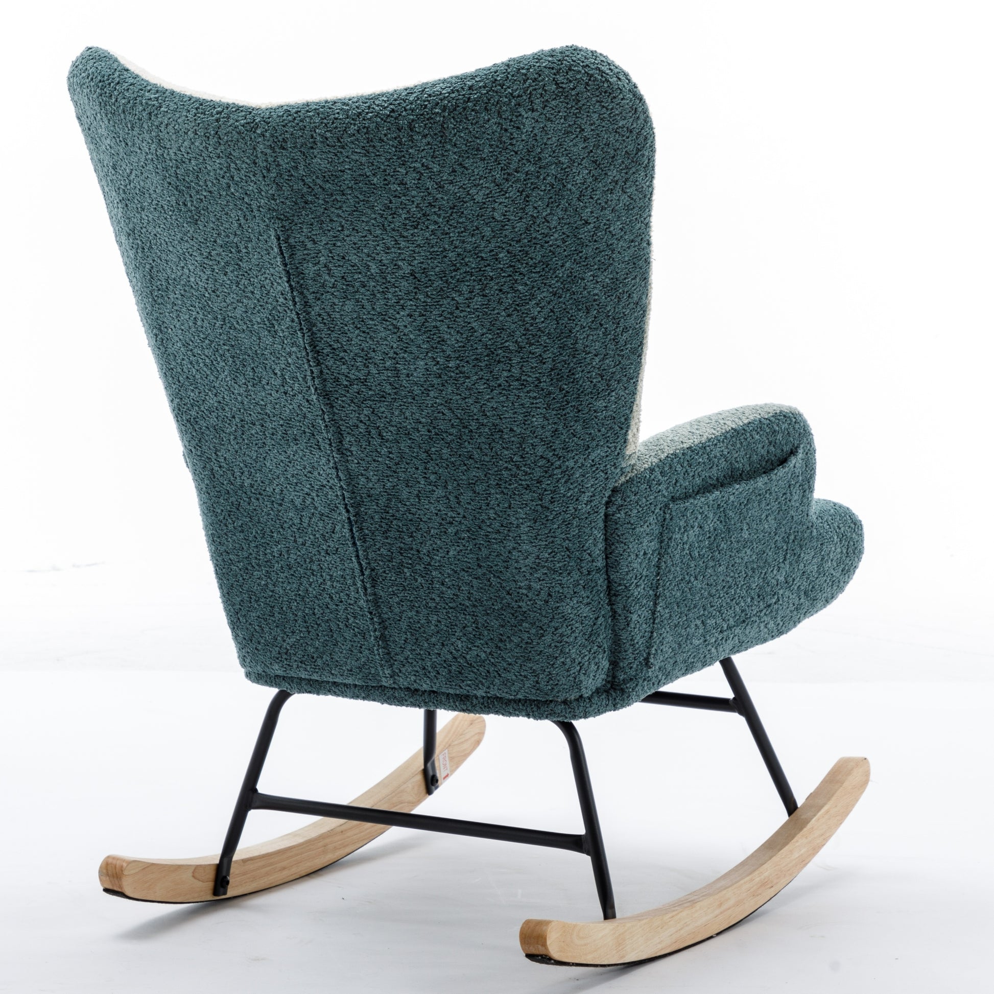 Modern Patchwork Accent Chair With Solid Wood Armrest And Feet, Mid Century Modern Accent Sofa, Fabric Sofa Chair For Living Room Bedroom Studio, Comfy Side Armchair For Bed, Green Dark Green Green Dark Green Foam Teddy