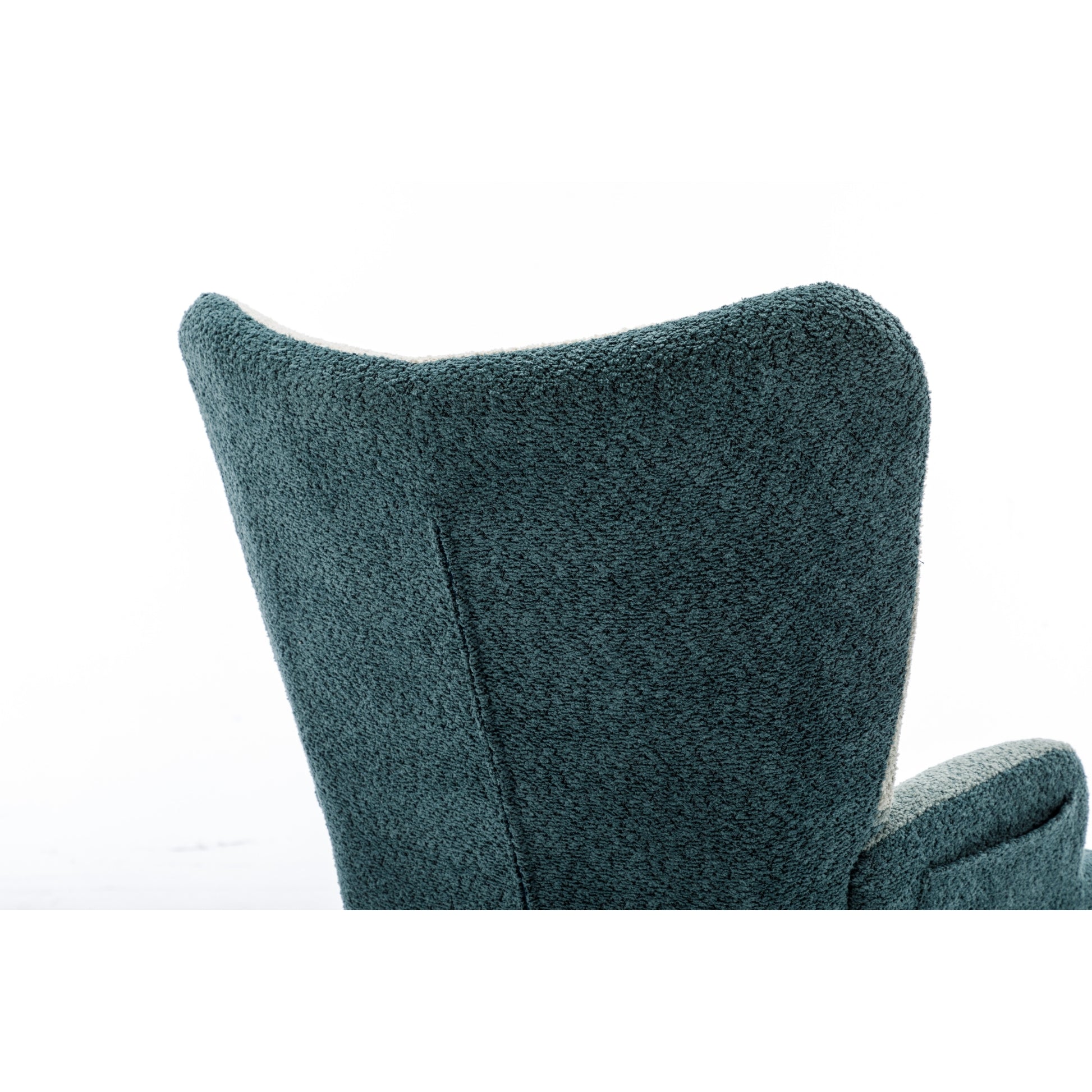 Modern Patchwork Accent Chair With Solid Wood Armrest And Feet, Mid Century Modern Accent Sofa, Fabric Sofa Chair For Living Room Bedroom Studio, Comfy Side Armchair For Bed, Green Dark Green Green Dark Green Foam Teddy