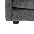 Modern Large Boucle Fabric L Shape Sectional Sofa Gray Boucle
