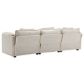 Modern Large Boucle Fabric L Shape Sectional Sofa Beige Boucle 3 Seat