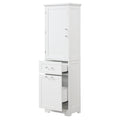 Tall Bathroom Storage Cabinet, Freestanding Storage Cabinet With Two Different Size Drawers And Adjustable Shelf, Mdf Board With Painted Finish, White Old Sku:Wf312730Aak White Mdf