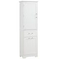 Tall Bathroom Storage Cabinet, Freestanding Storage Cabinet With Two Different Size Drawers And Adjustable Shelf, Mdf Board With Painted Finish, White Old Sku:Wf312730Aak White Mdf