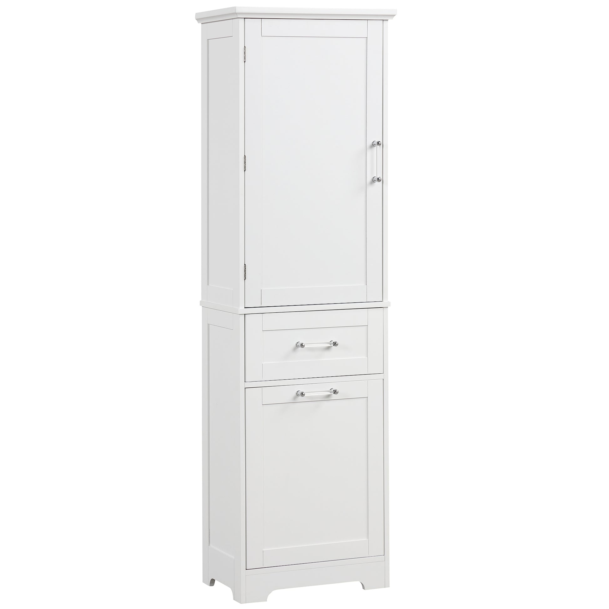 Tall Bathroom Storage Cabinet, Freestanding Storage Cabinet With Two Different Size Drawers And Adjustable Shelf, Mdf Board With Painted Finish, White Old Sku:Wf312730Aak White Mdf