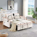 1 Versatile Foldable Sofa Bed In 3 Lengths, Modern Sofa Sofa Sofa Velvet Pull Out Bed, Adjustable Back And With Usb Port And Ashtray And Swivel Phone Stand Beige Beige Eucalyptus Solid Wood Mdf Resin