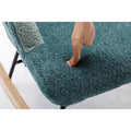 Modern Patchwork Accent Chair With Solid Wood Armrest And Feet, Mid Century Modern Accent Sofa, Fabric Sofa Chair For Living Room Bedroom Studio, Comfy Side Armchair For Bed, Green Dark Green Green Dark Green Foam Teddy