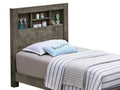Tranquil Gray Transitional Bed For Comfort Box Spring Required Twin Gray Particle Board