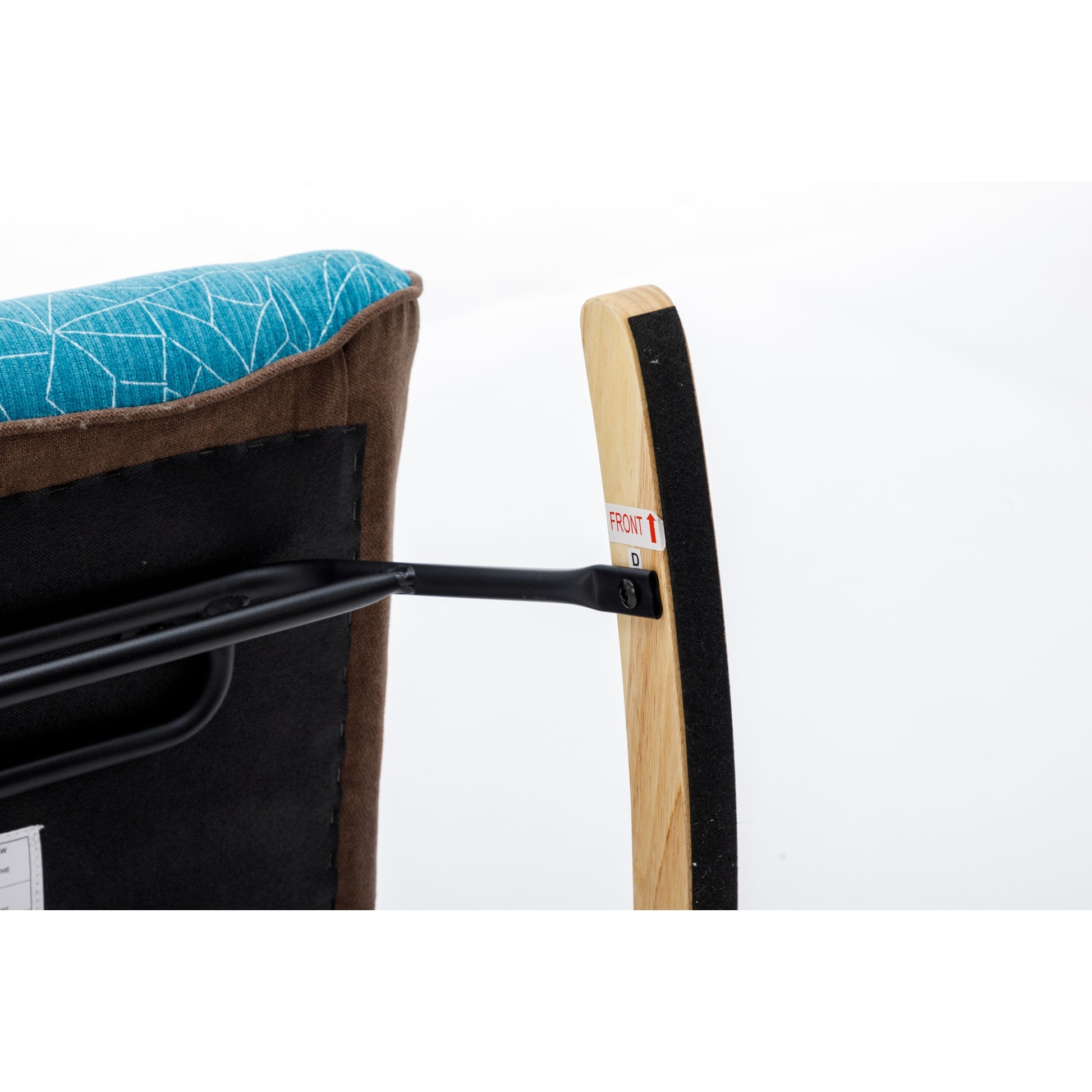 Modern Patchwork Accent Chair With Solid Wood Armrest And Feet, Mid Century Modern Accent Sofa, Fabric Sofa Chair For Living Room Bedroom Studio, Comfy Side Armchair For Bed Blue Antique Blue Foam Cotton Linen