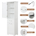 Tall Bathroom Storage Cabinet, Freestanding Storage Cabinet With Two Different Size Drawers And Adjustable Shelf, Mdf Board With Painted Finish, White Old Sku:Wf312730Aak White Mdf