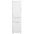 Tall Bathroom Storage Cabinet, Freestanding Storage Cabinet With Two Different Size Drawers And Adjustable Shelf, Mdf Board With Painted Finish, White Old Sku:Wf312730Aak White Mdf