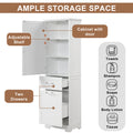 Tall Bathroom Storage Cabinet, Freestanding Storage Cabinet With Two Different Size Drawers And Adjustable Shelf, Mdf Board With Painted Finish, White Old Sku:Wf312730Aak White Mdf