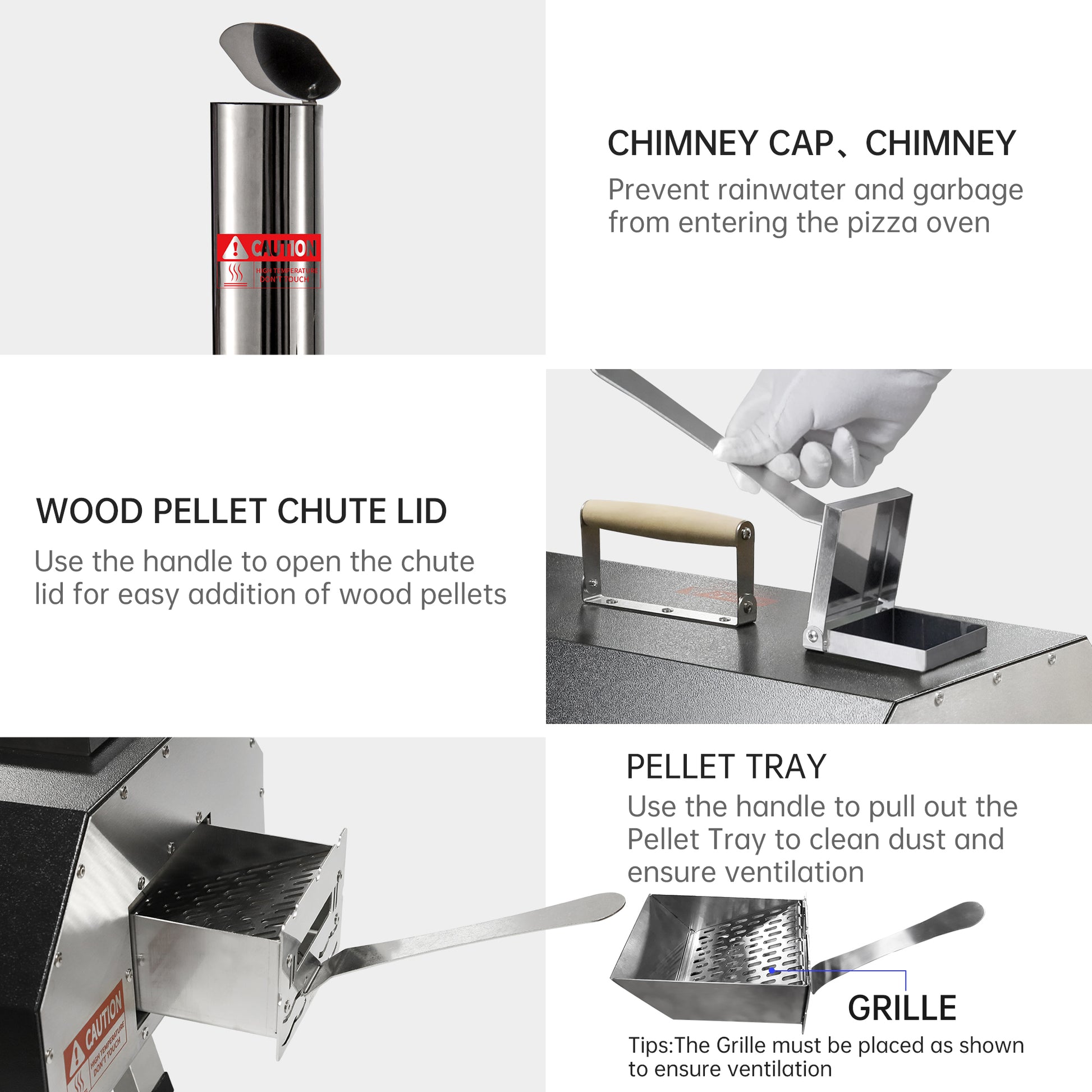 Semi Automatic Black 12 Outdoor Pizza Oven Portable Wood Fired Pizza Oven Outdoor Cooking Pizza Maker Portable Pizza Oven For Authentic Stone Baked Pizzas Black Garden & Outdoor American Design Stainless Steel Stainless Steel