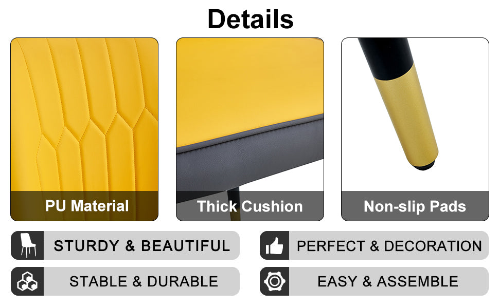 Table And Chair Set. Black Sintered Stone Tabletop With Black Metal Legs. Orange Deep Gray Dual Tone Pu Leather Backrest And Black Metal Leg Chair. 1 Table And 4 Chairs F 001 C 007 Black Sintered Stone