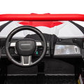 24V Ride On Xxl Utv Car For Kid,2Seater With Two Safety Belts, Side By Side 4X4 Ride On Off Road Truck With Parent Remote Control, Battery Powered Electric Car W High Low Speed, Two Safety Belts. Red Polyethylene