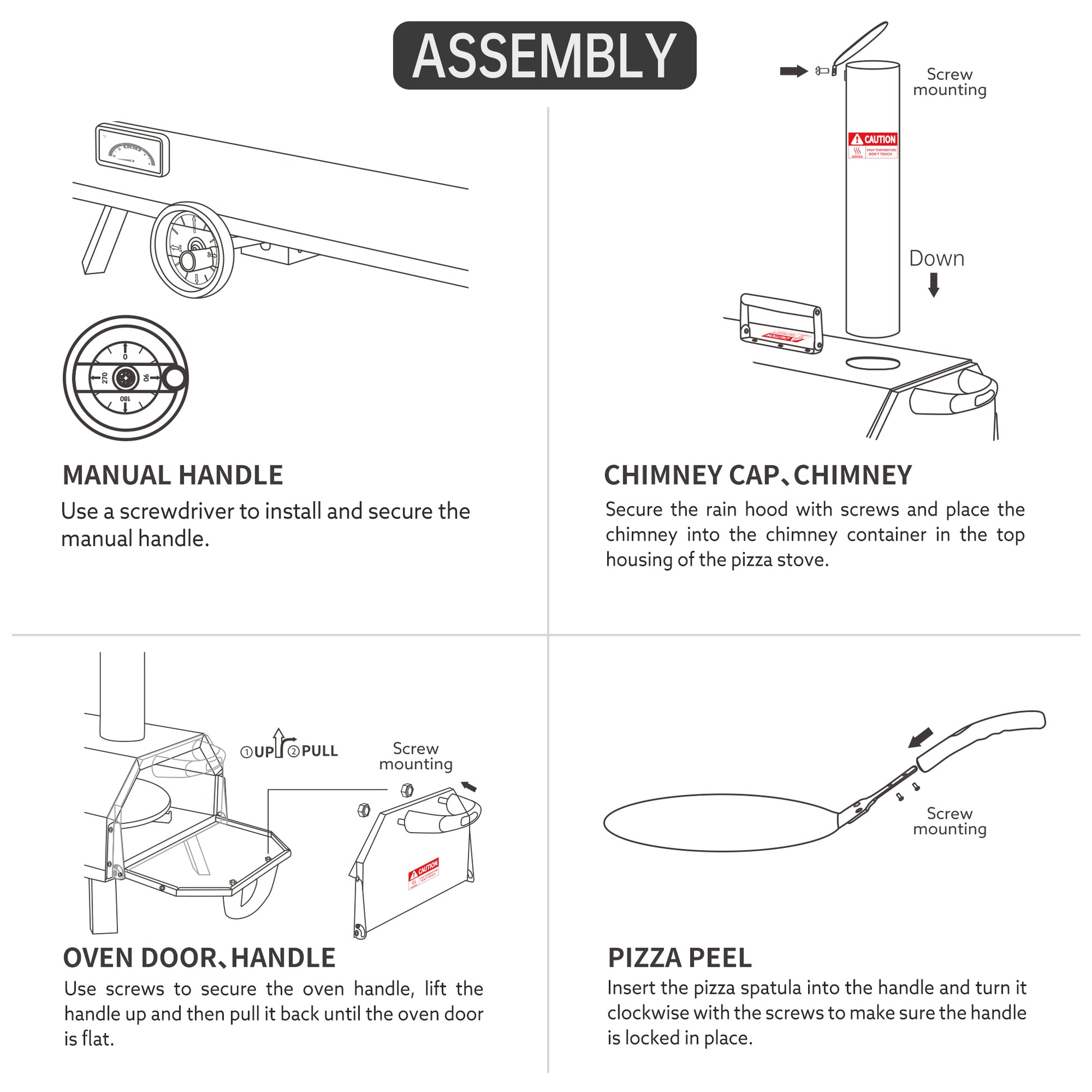 Semi Automatic Black 12 Outdoor Pizza Oven Portable Wood Fired Pizza Oven Outdoor Cooking Pizza Maker Portable Pizza Oven For Authentic Stone Baked Pizzas Black Garden & Outdoor American Design Stainless Steel Stainless Steel