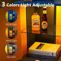 Bedside Tables With Led Farmhouse Gray Nightstand Tables With Glass Shelves Led End Table For Living Room Yellow & Blue Blue Yellow Bedroom Open Storage American Design,American Traditional,Art Deco,Casual,Classic Rosewood Easy Assembly Glass Engineered