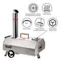 Semi Automatic Silver 12 Outdoor Pizza Oven Portable Wood Fired Pizza Oven Outdoor Cooking Pizza Maker Portable Pizza Oven For Authentic Stone Baked Pizzas Silver Garden & Outdoor American Design Stainless Steel Stainless Steel