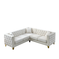 82.2 Inch Velvet Corner Sofal Shaped Sectional Couch, 5 Seater Corner Sofas With 3 Cushions For Living Room, Bedroom, Apartment, Office Beige Foam Velvet