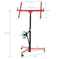 Drywall Lift Panel 11' Lift Drywall Panel Hoist Jack Lifter, Red Black Black Red Steel
