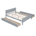 Full Size Wood Platform Bed With 4 Drawers And Streamlined Headboard & Footboard, Gray Gray Solid Wood Mdf