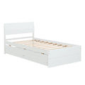 Modern Twin Bed Frame With 2 Drawers For White High Gloss Headboard And Footboard With Creamy White Color Box Spring Not Required Twin Creamy White,White Bedroom Bed Frame Mdf,Rubber Wood