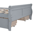 Full Size Wood Platform Bed With 4 Drawers And Streamlined Headboard & Footboard, Gray Gray Solid Wood Mdf