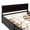Queen Size Wood Platform Bed With 4 Drawers And Streamlined Headboard & Footboard, Espresso Queen Espresso Solid Wood Mdf