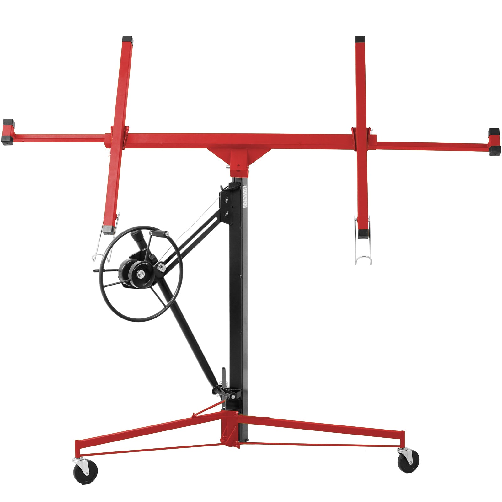 Drywall Lift Panel 11' Lift Drywall Panel Hoist Jack Lifter, Red Black Black Red Steel