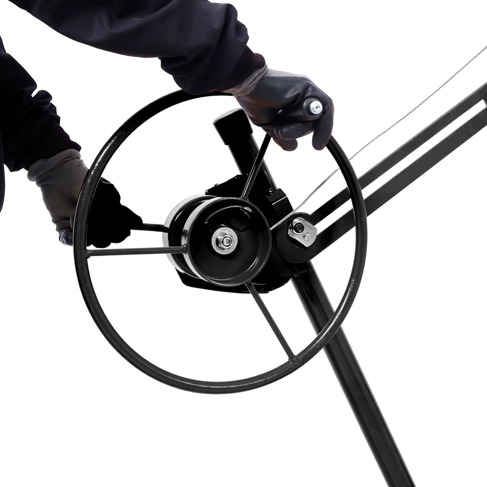 Drywall Lift Panel 11' Lift Drywall Panel Hoist Jack Lifter, Red Black Black Red Steel