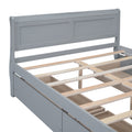 Full Size Wood Platform Bed With 4 Drawers And Streamlined Headboard & Footboard, Gray Gray Solid Wood Mdf