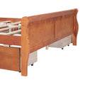 Queen Size Wood Platform Bed With 4 Drawers And Streamlined Headboard & Footboard, Oak Queen Oak Solid Wood Mdf