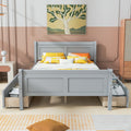 Full Size Wood Platform Bed With 4 Drawers And Streamlined Headboard & Footboard, Gray Gray Solid Wood Mdf