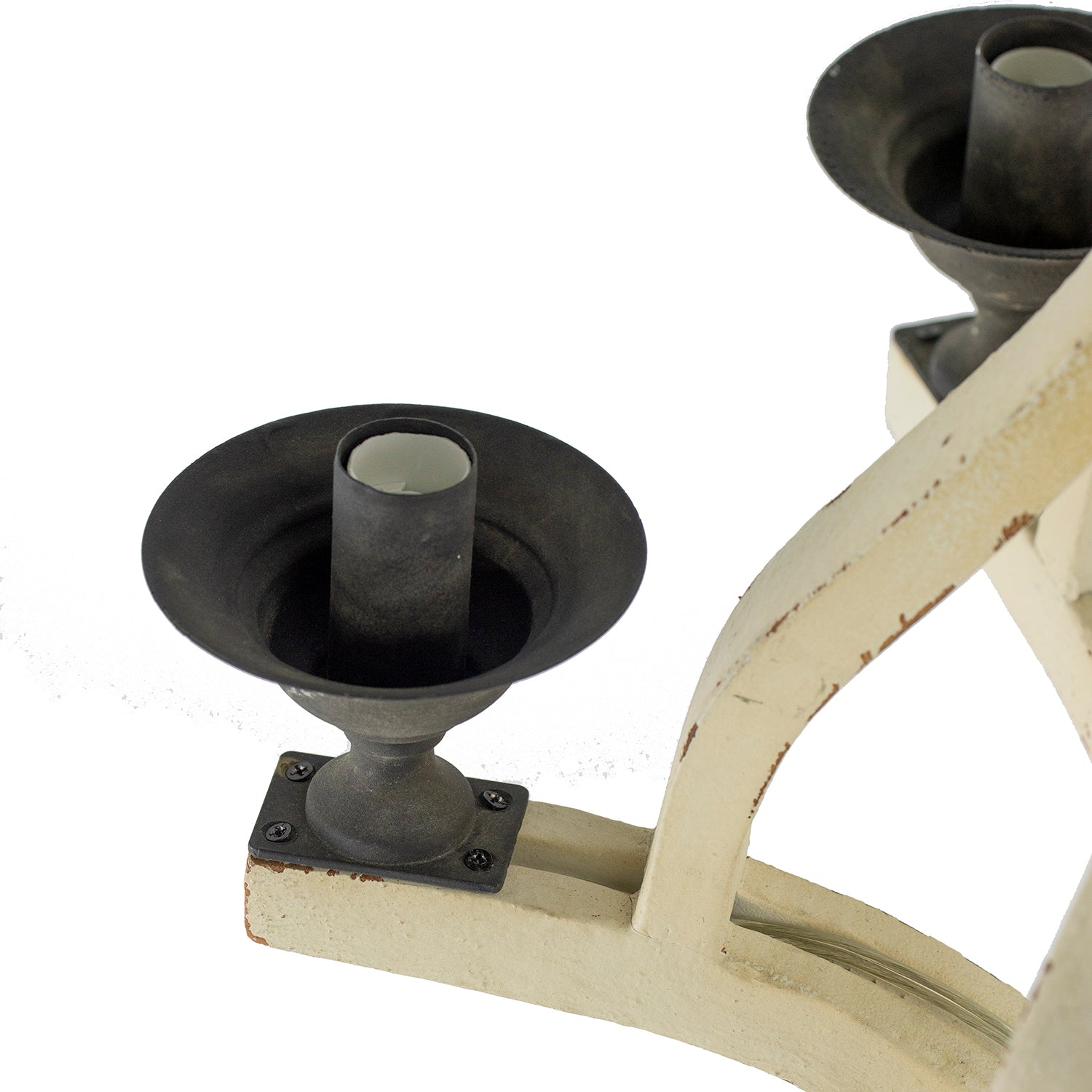 6 Light Wood Chandelier, Hanging Light Fixture With Adjustable Chain For Kitchen Dining Room Foyer Entryway, Bulb Not Included Cream Wood